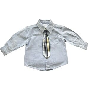 Wonder Kids Shirt Tie 12 Month Top Button Collar Cotton Boy Baby Clothing